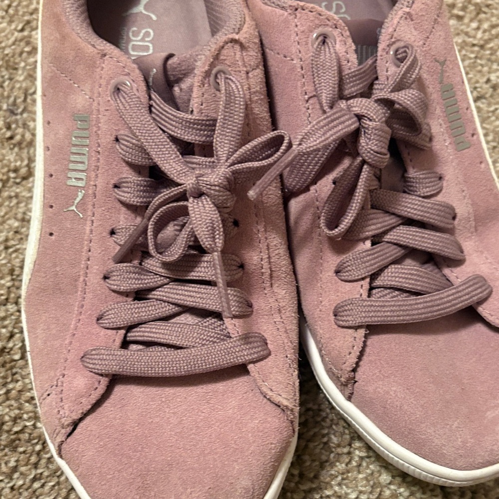 Puma Women's Suede Lace-Up Sneakers in Dusty Mauve